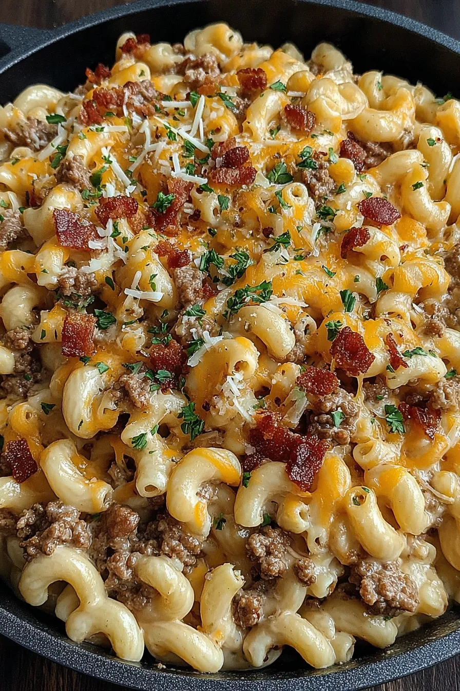 A close up of a delicious macaroni and cheese dish.