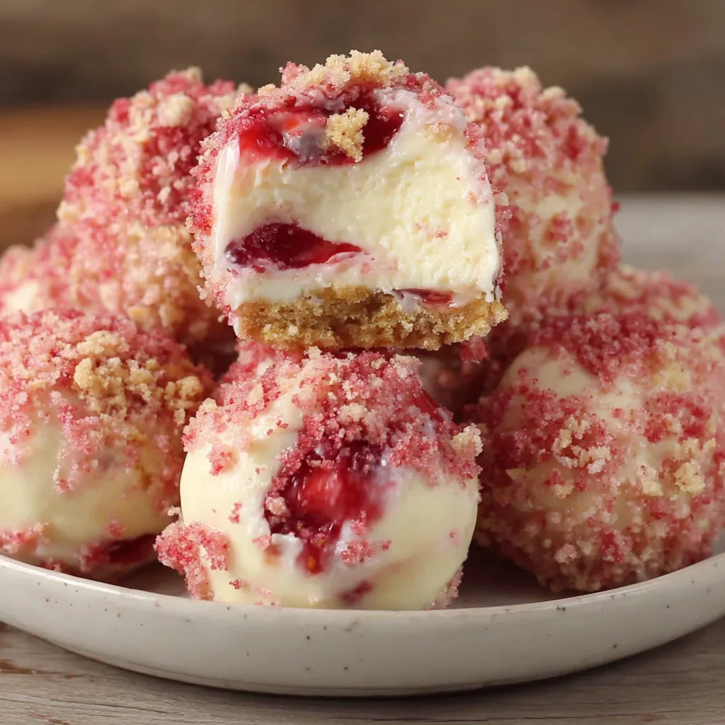 A plate of red velvet cake balls.