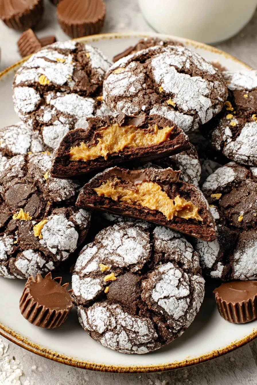 Chocolate chip cookies with peanut butter filling.