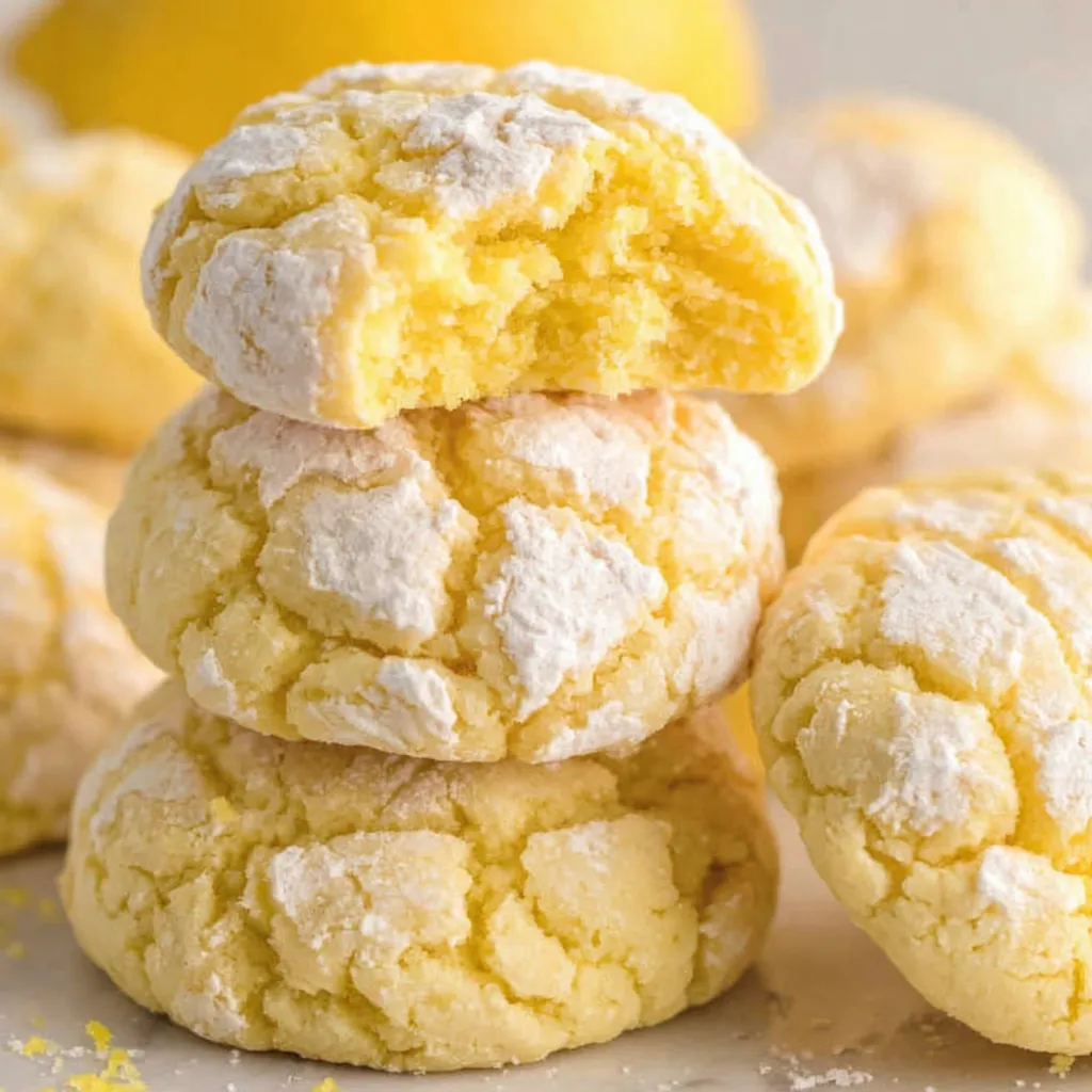 Lemon cookies on a table.