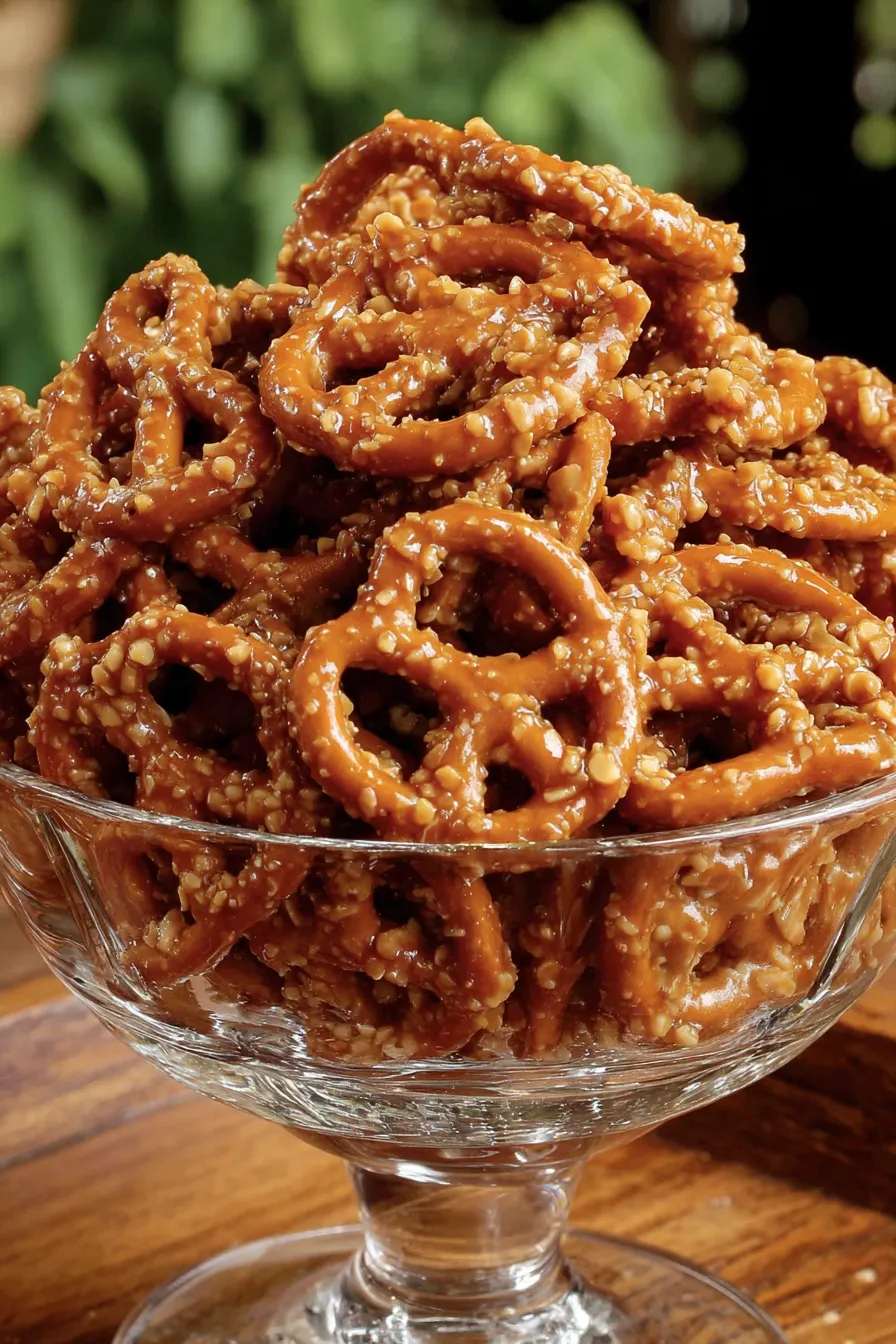 A bowl of golden brown pretzels.