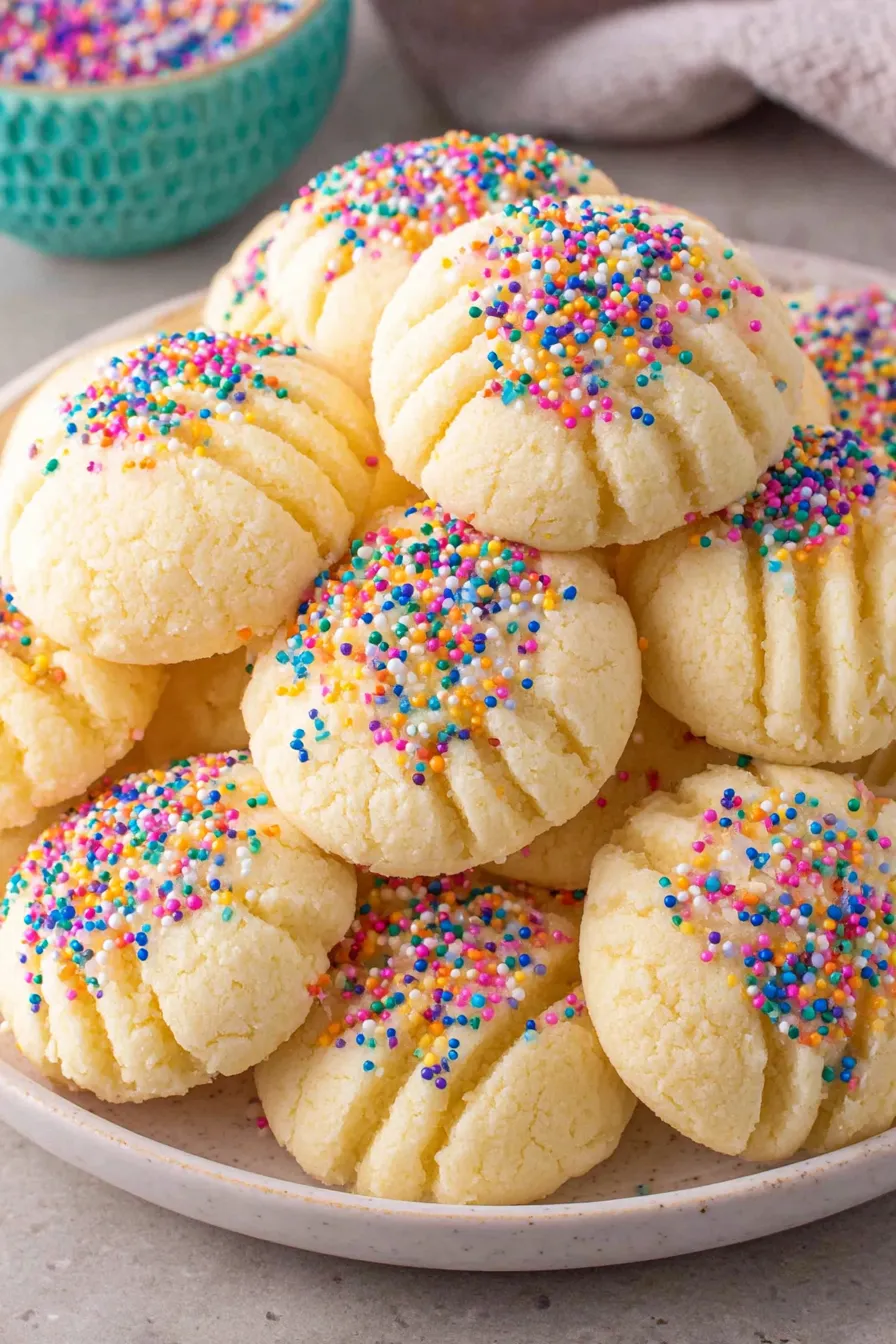 Cookies with sprinkles on top.