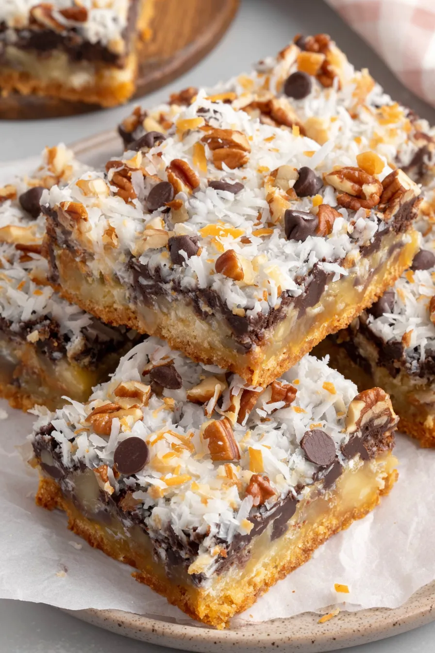 A square of chocolate and coconut cake.