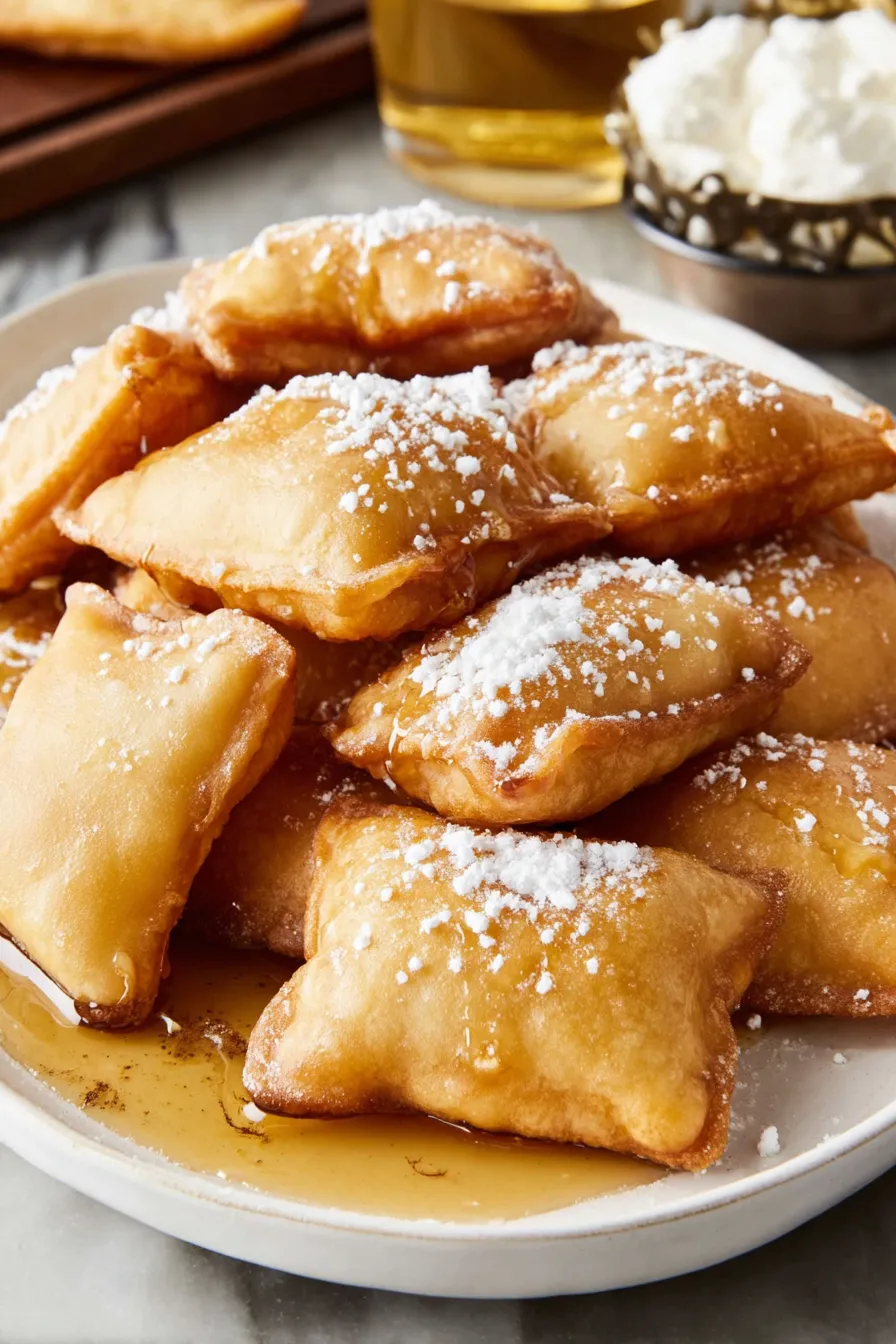 A plate of food with powdered sugar on top.