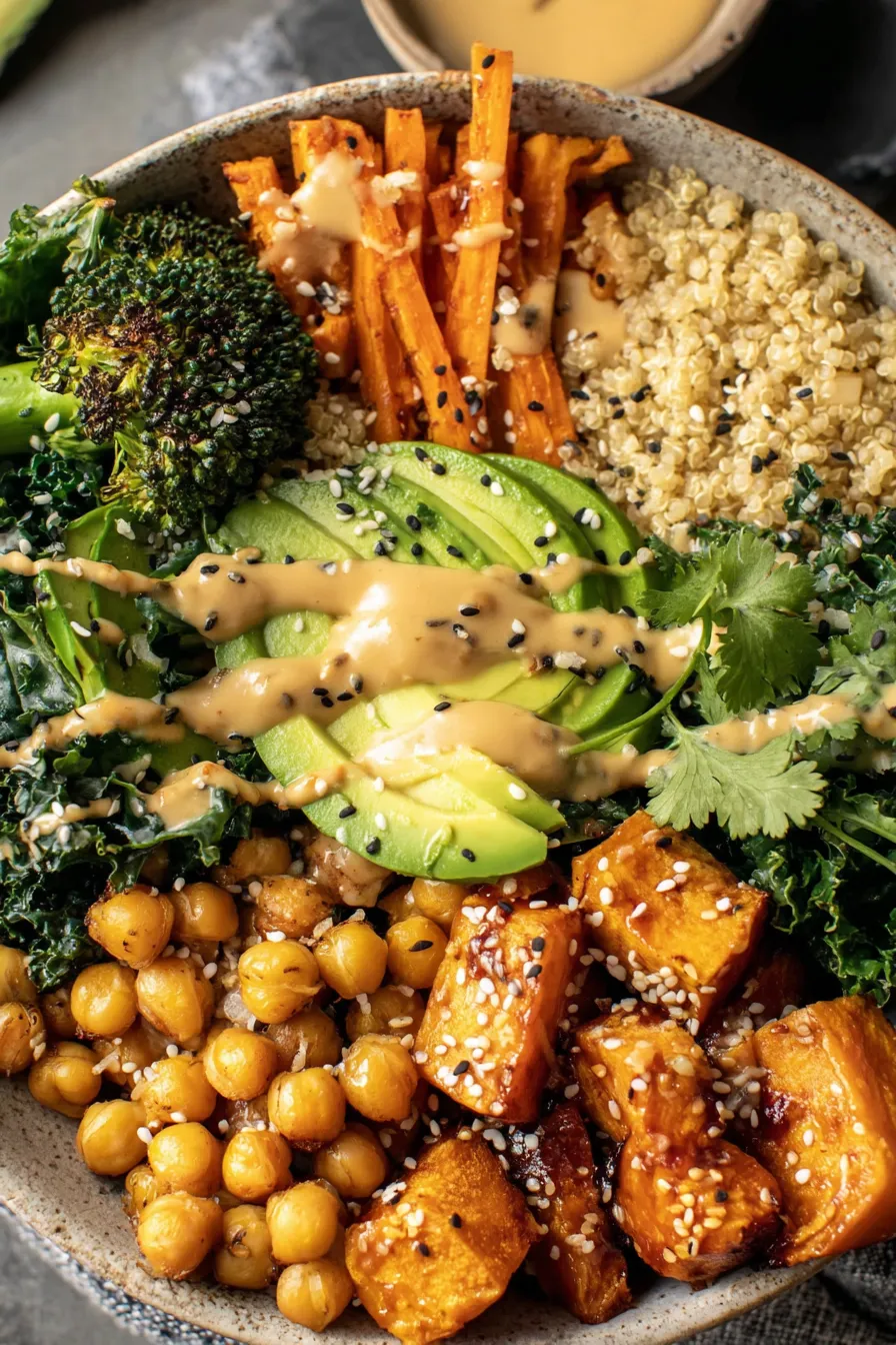 A bowl of food with a variety of ingredients.