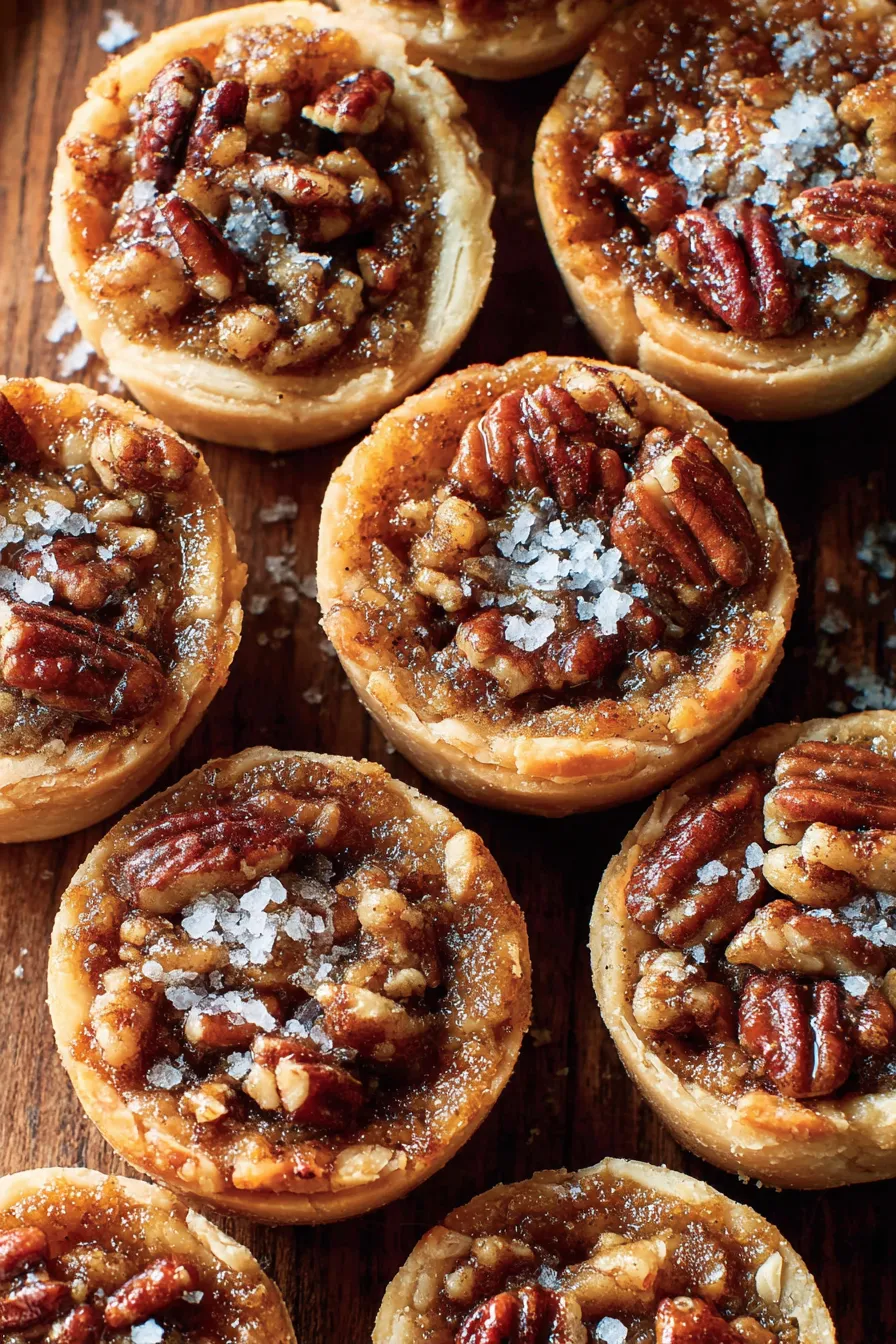 A close up of pecan pie in a cup.