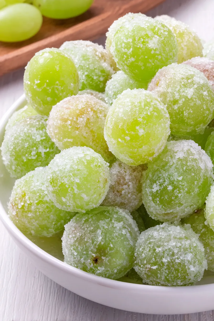 A bowl of green grapes.