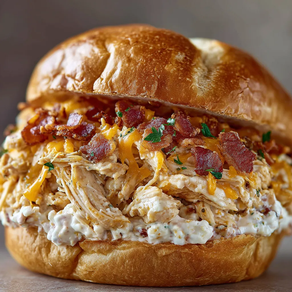 A sandwich with bacon and cheese.