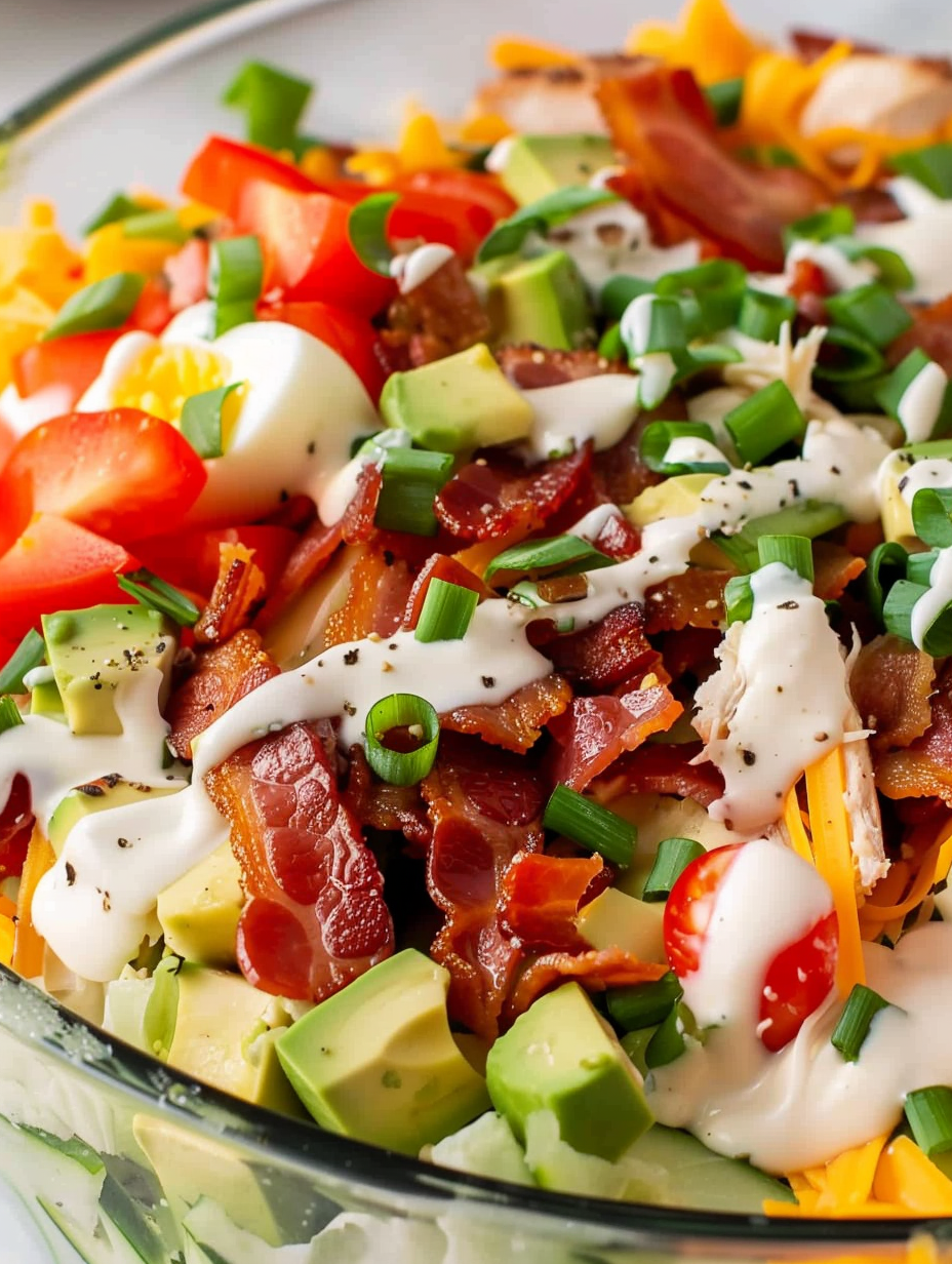 Chicken Bacon Ranch Layered Salad