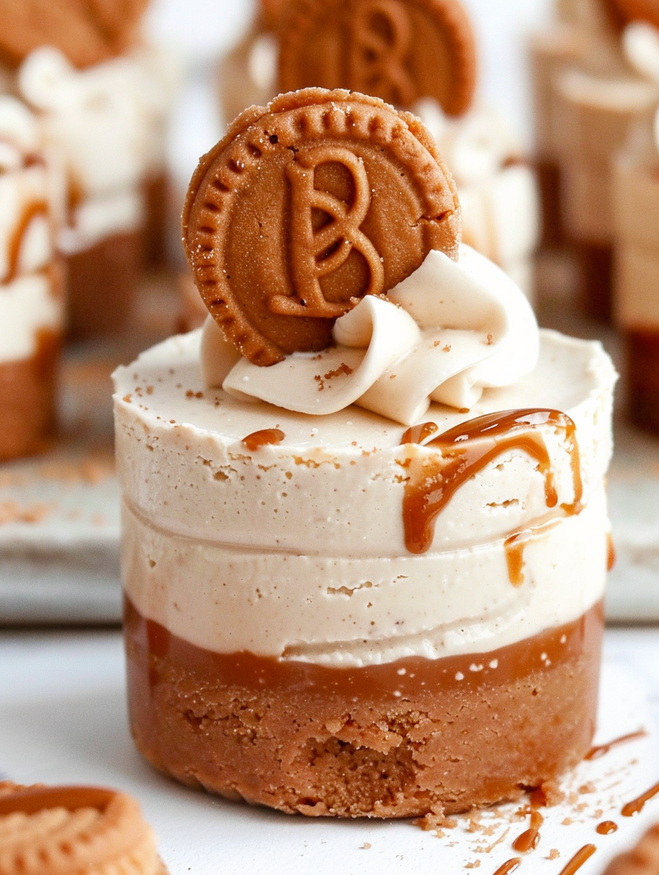 Mini No-Bake Biscoff Cheesecakes