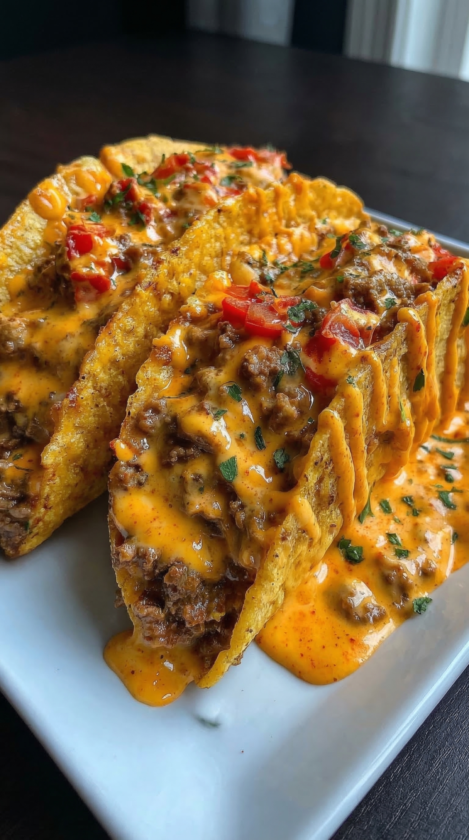 Cheesy Rotel Beef Tacos
