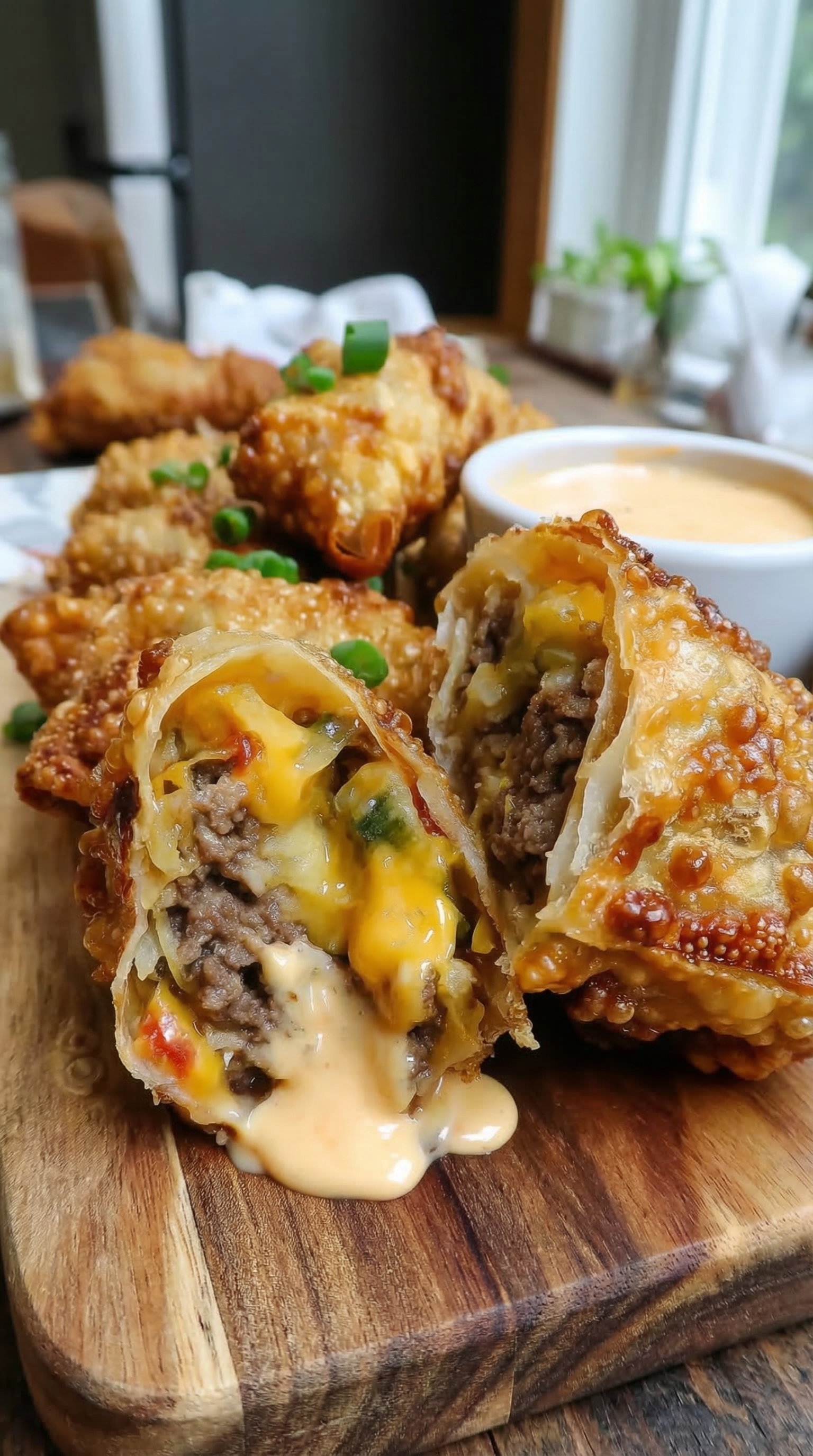 Cheeseburger Egg Rolls Golden Fried Recipe