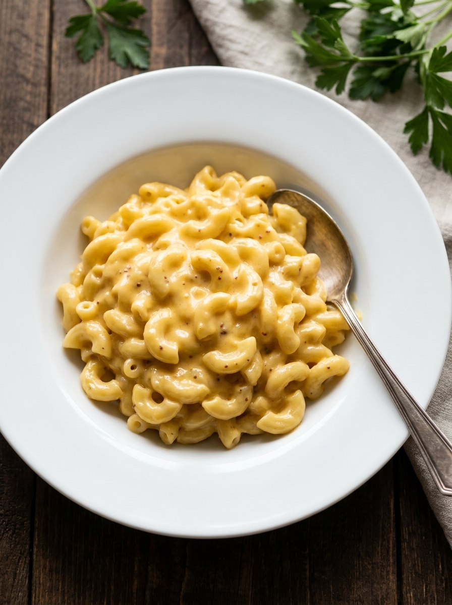 A bowl of mac and cheese.