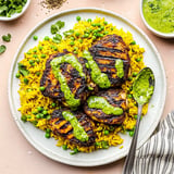 Peruvian Chicken and Rice with Green Sauce