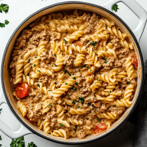 Stovetop Creamy Ground Beef Pasta