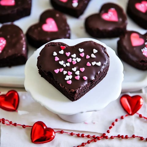 Chocolate Dipped Brownie Hearts